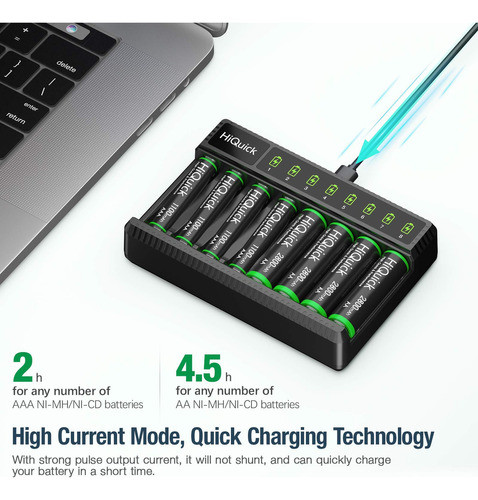Hiquick Baterias Recargables Aa Precargadas De 2800 Mah (paq 1