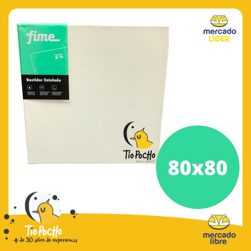 Bastidor Entelado Lienzo Profesional 80x80 1u Acrilico Oleo 1
