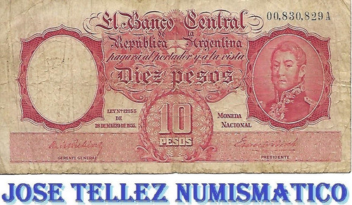 Bottero 1927 $ 10 Moneda Nacional Serie A Bueno Palermo 0