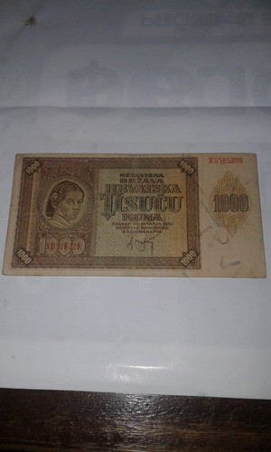 Zagreb Croacia Billete 1000 Tisucu Kuna 1941 Zagreb 229 0