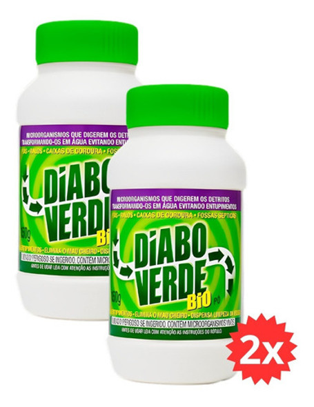 Kit 2 Diabo Verde Bio Para Pia, Ralo, Esgoto, Fossa 150g 0