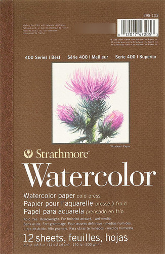 Cuaderno De Acuarela Strathmore, 14x22 Cm, 12 Hojas 0