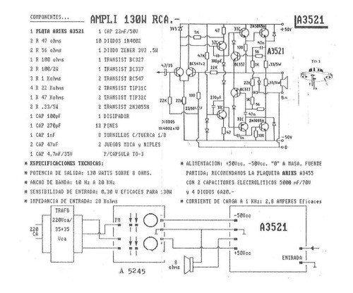 Plaqueta Circuito Impreso Amplificador 130w Rca A3521 1