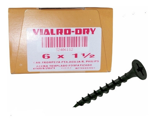 Tornillo Drywall Punta Aguja 6 X 1 1/2 (caja X 200 U) Vialro 0