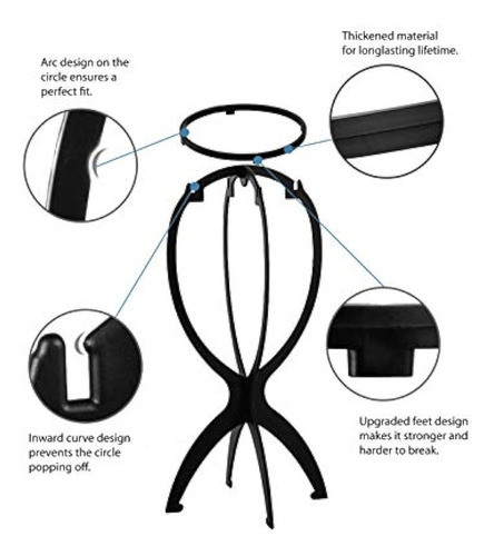 Soporte De Peluca De Pelo Corto, Secador De Peluca Plegable 1