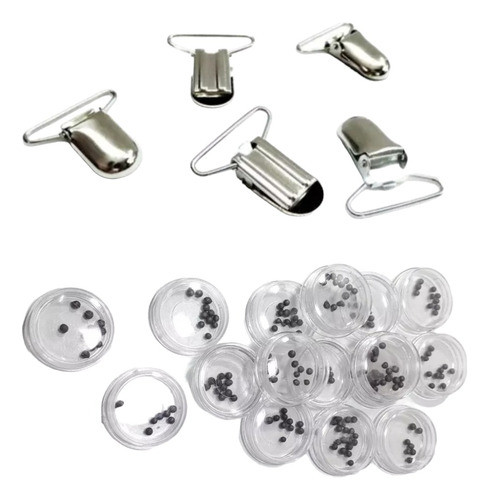 40 Cajitas Sonajero 2,5cm 40 Broches Hebillas Madison 3cm 0