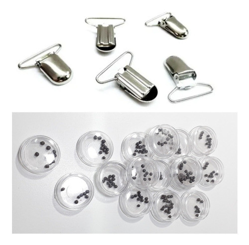 40 Cajitas Sonajero 2,5cm 40 Broches Hebillas Madison 3cm 1