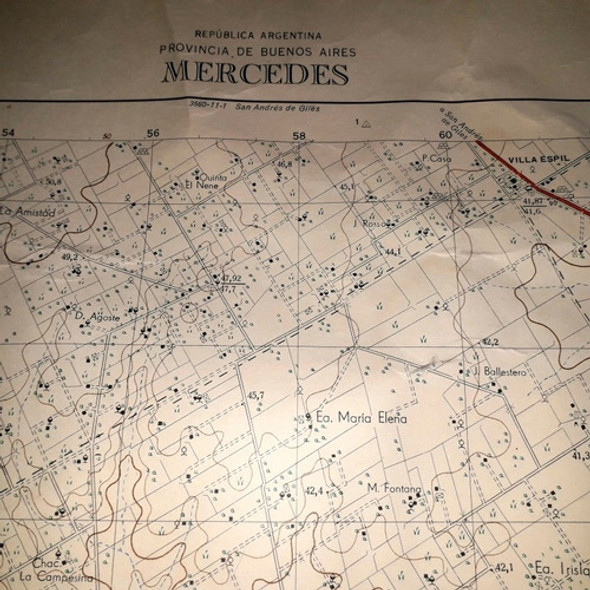 Antiguo Mapa Ciudad Mercedes Buenos Aires 1965 Esc. 1. 50000 1