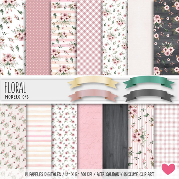 Kit Papeles Digitales Florales Fondos Imprimibles M46 0 Kit Papeles Digitales Florales Fondos Imprimibles M46 0