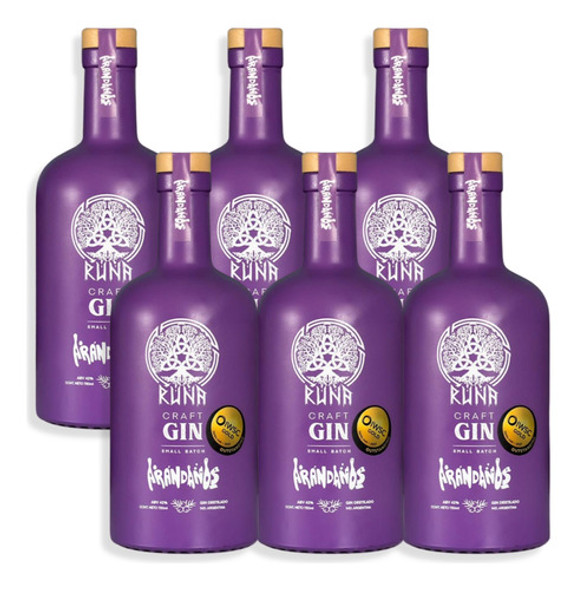 Gin Runa Craft Small Batch Saborizado De Arándanos 750ml X6u 0