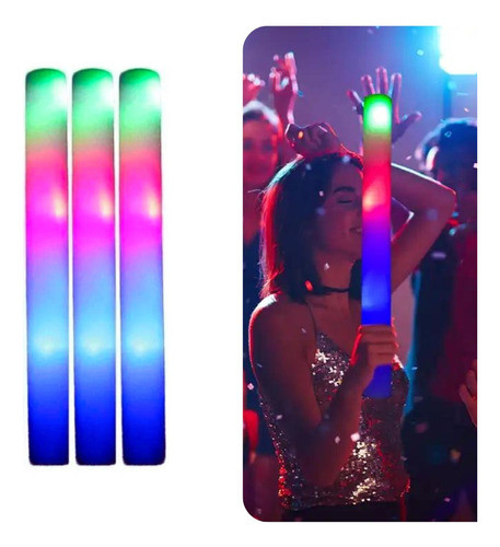 15 Bastão Led Casamento Balada Festa Neon Pisca Formatura 0