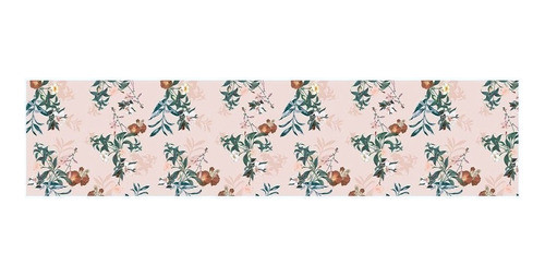Kit Caminho De Mesa 170cm + 2 Guardanapos 50cm Floral Rosa 1