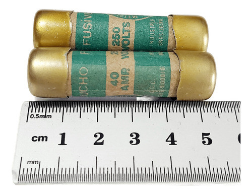 Fuzível De Cartucho 40a 250v 2 Kits C/ 2 Unidades Cada 0
