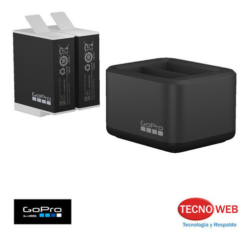 Cargador Doble De Baterías Enduro Gopro Hero11 + 2 Baterías 1