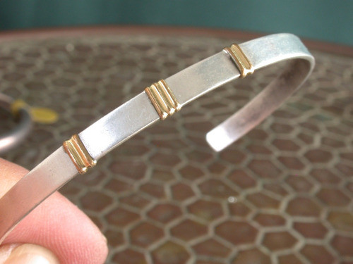 Luli Hermosa Pulsera Plata 925 Detalles Oro Super Moderna 1