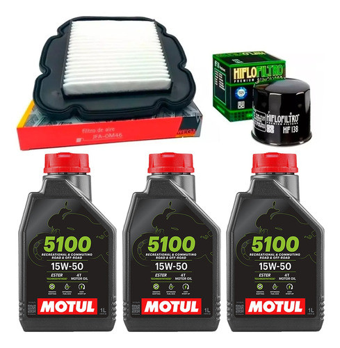 Kit Filtros + Aceite Motul 5100 X 3 Suzuki V-strom 650 Ryd 0
