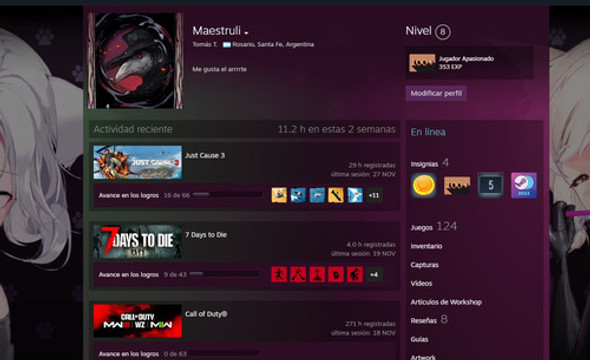 Cuenta Steam Argentina 122 Juegos Valuado  En 1.8kusd 1
