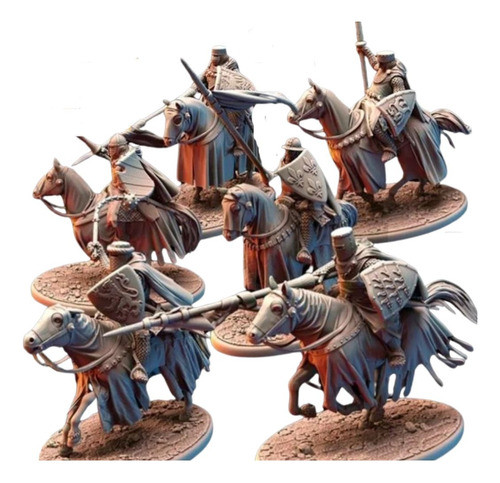 Caballería Medieval Mod A, 1/16 (18cm), Color Blanco. 0