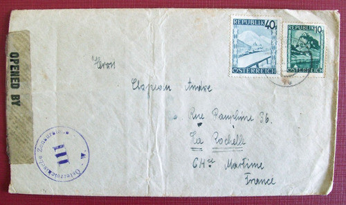 Austria - Sobre A Francia Censura Militar L3637 0