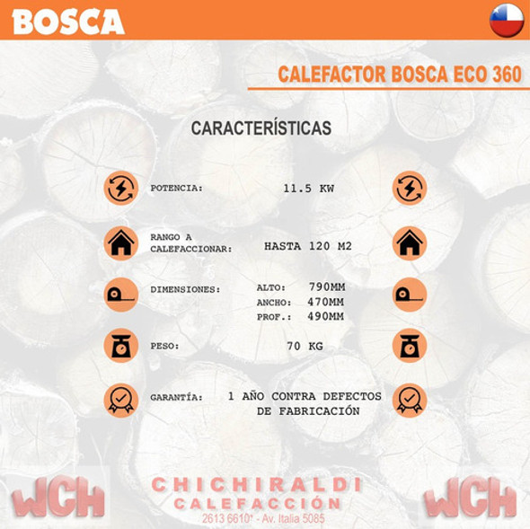 Calefactor A Leña Bosca, Eco 380 | Chichiraldi Calefacción 1