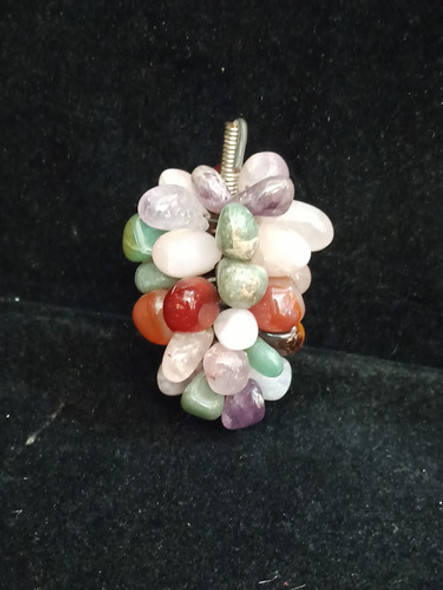 Antiguo Adorno Racimo De Uvas De Piedras Semipreciosas 0