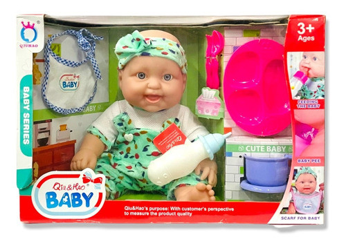 Muñeca Bebote Con Ropita, Pañal Y Pelela- Bebé Para Cambiar 0