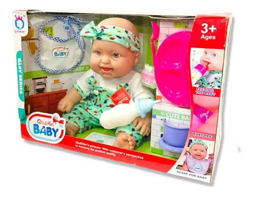 Muñeca Bebote Con Ropita, Pañal Y Pelela- Bebé Para Cambiar 1