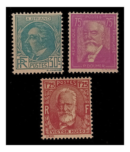 Francia Celebridades 1933 Nv. S/g Yv. 291/93 0
