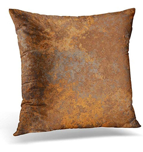 Emvency Throw Pillow Covers Case Brown Copper Old Rusty Meta 0