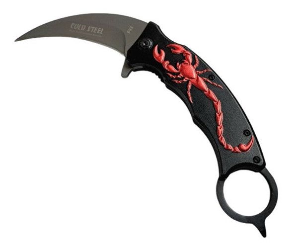 Cuchillo Tactico Kerambit Negro Plegable Zona Obelisco 1