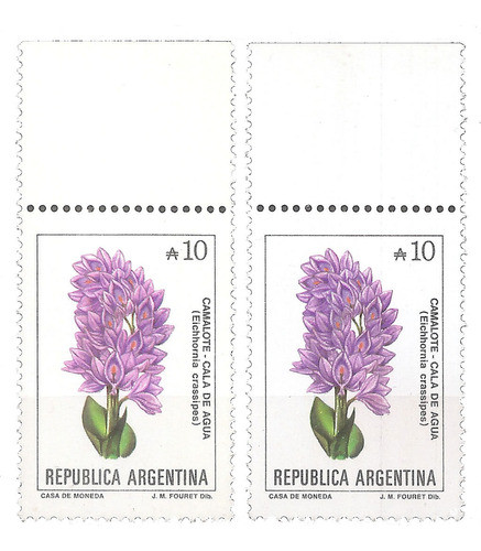 Argentina Flor Camalote 1765+a Gj 2222+a 2 Colores Catalogad 0