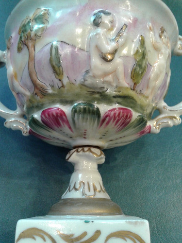Copon Copa Centro De Mesa Porcelana Capo Di Monte Querubin 1