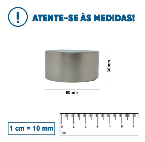Íma De Neodímio 60mm X 30mm N52 Maior Imã Super Forte 1