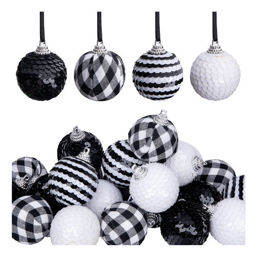 Deloky 24 Adornos De Bola Colgante De Lentejuelas De Navidad 0