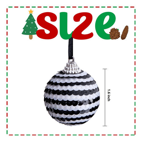 Deloky 24 Adornos De Bola Colgante De Lentejuelas De Navidad 1