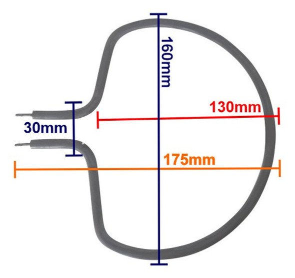 Resistência Tubular 160x175mm / 450w 220v Niple 1 Resistência Tubular 160x175mm / 450w 220v Niple 1
