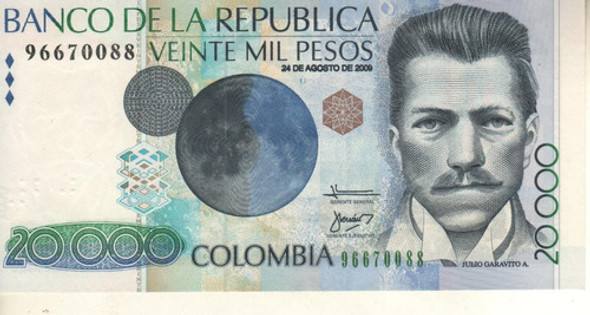 Colombia Billete 20.000 Pesos Año 2009 P454u - Sin Circular! 0