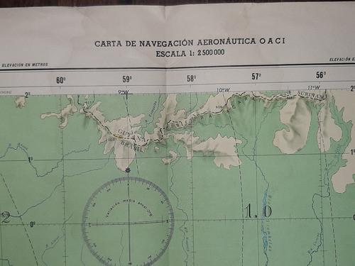 Antiguo Mapa Amazonas Carta Aeronáutica 1969 Ro 457 1