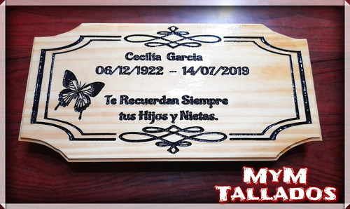 Placa Mortuoria  Madera 0