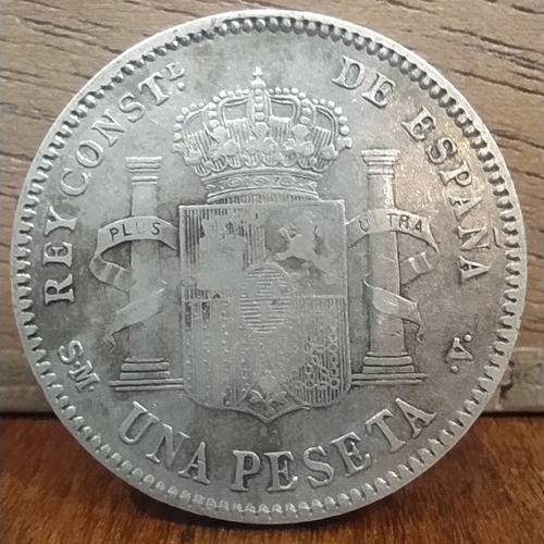 Antigua Moneda De Plata 1 Peseta España 1896 Km# 706 0