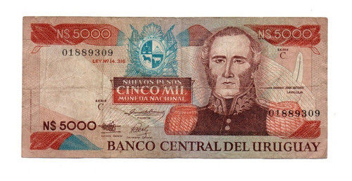 Uruguay Billete 5000 Pesos Moneda Nacional Año 1983 P#65 0