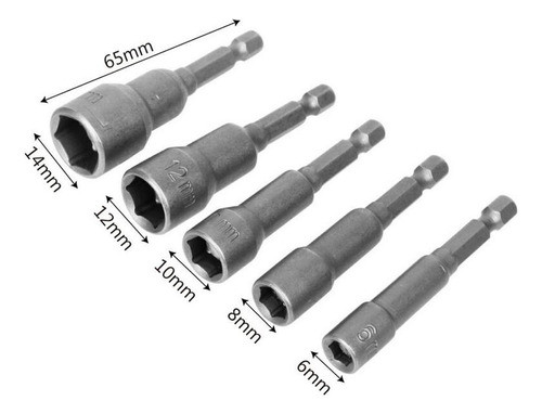 6-19mm 1/4 Polegada Hex Soquete Manga 6-19mm 14pcs 1