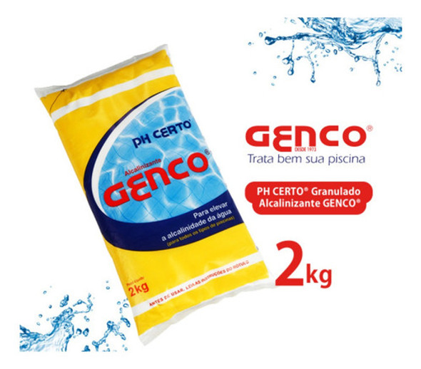 Elevador De Alcalinidade Ph Certo Para Piscinas Genco 2kg 1