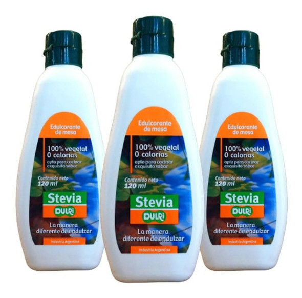 3 X Edulcorante Stevia Líquido Dulri 120ml C/u Sin Tacc Dw 0
