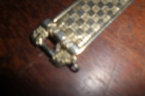 Pulsera Diseño Firmada Goldette N Y  Malla Metal Dorado 1