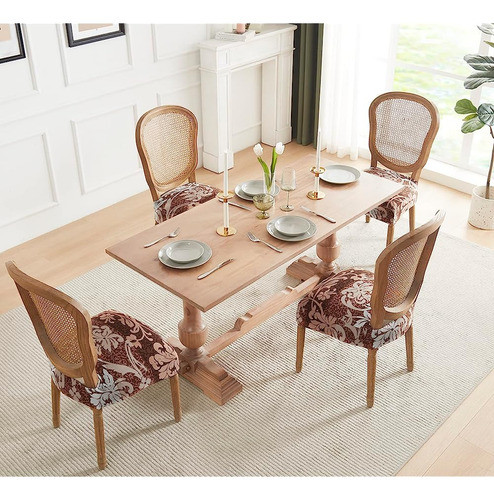 ~? Searchi Stretch Dining Chair Seat Covers Set Of 4, Soft R 1
