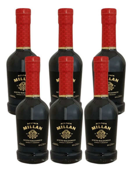 Aceto Balsámico Laur Millán Cremoso Pack X6 U 250ml Gourmet 0