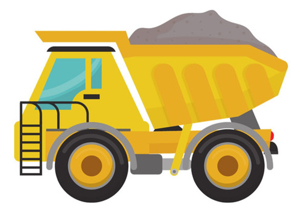 Tarjeta Cumpleaños Digital Maquinaria Construccion Retro 0