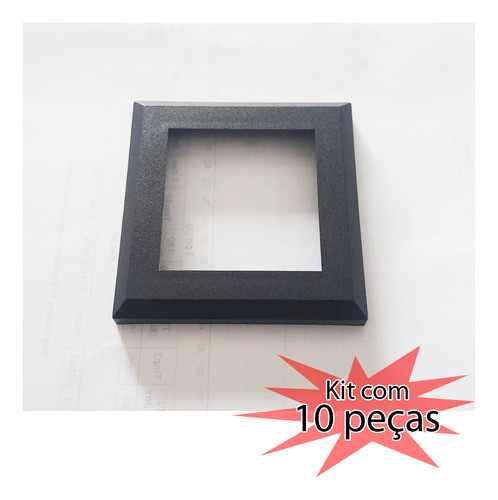 Kit 10 Canopla Para Guarda Corpo Quadrado 50x50 Nylon Preta 1