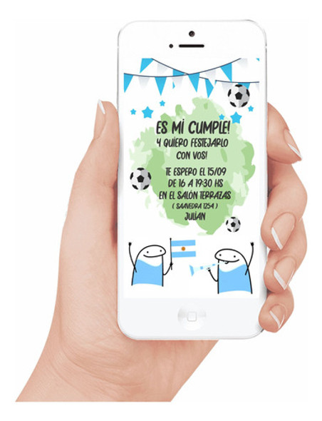 Tarjeta Futbol Invitación Digital Whatsapp Cumpleaños 1